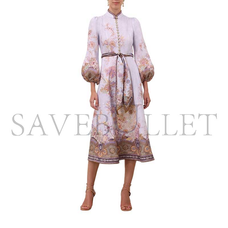 ZIMMERMANN LUNA BUTTON MIDI DRESS 